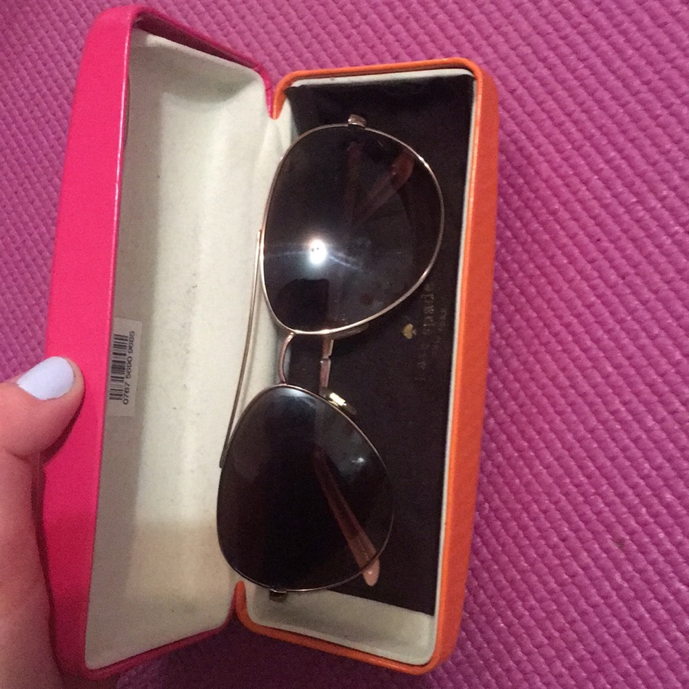 Brown and rose gold Kate Spade aviators
